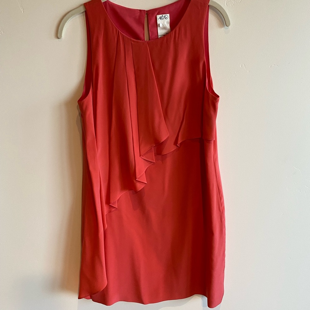 Ali Ro, shift dress with asymmetric ruffle, Size 6